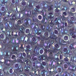 Miyuki Seed Beads 6/0 Amethyst Lined Crystal AB 6-274 20g in a Tube, Glass Seed Beads, Size 6 Seed Bead, Japanese Seed Bead, Round Seed Bead