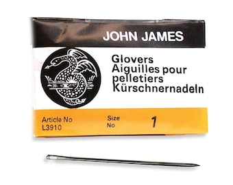 John James Glovers Needles Size 1 43605 Size 1 Leather Needles, Glovers Bulk Pack Needle, Craft Needles, John James Needle L3910