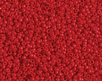 Miyuki Seed Beads 11/0 Red 11-1684 24g Opaque Japanese Seed Beads, Size 11 Seed Beads, Glass Seed Beads, Rocaille Bead,