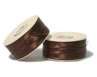 Nymo Beading Thread Size D Brown 41859 (2 bobbins) Beadwork Thread, Sewing Thread, Needleweaving Thread, Needlework Thread, Beading Supply