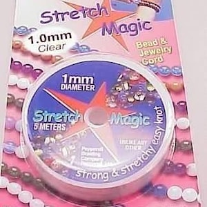 Stretch Magic Cord 1mm Diameter 5 meters Stretchy Cord, Clear Cording, Round Cording, Bracelet Cording, 1mm Cord, Stretch Cording