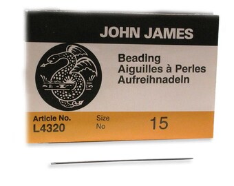 John James English Beading Needles Size 15 43050 Bulk Pack Needles, Fine English Needles, Sewing Needles, Craft Needles, L4320 Needles