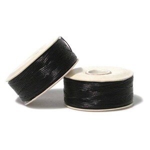 Nymo Beading Thread Size 00 Black 43365 (2 bobbins) Black Nymo Thread, Size 00 Nymo Thread, Nylon Beading Thread, Waxed Thread, Thin Thread