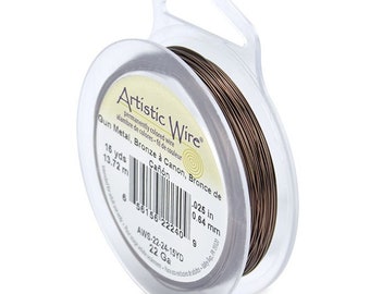 Artistic Wire 22 Gauge Antique Brass 41112 Round Wire, Antique Brass Wire, Dead Soft Temper Wire, Artistic Wire