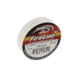 FireLine Braided Beading Thread 8lb Crystal 43714 15yd Mini Spool .007in Pre-Waxed Thread, Stretch Resistant Thread, Beading Thread