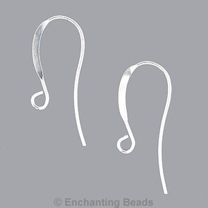 French Hook Earrings Silver-Plated 41054 144 Fish Hook Earrings, Silver Ear Wires, Silver Earrings, Silver French Hook Ear Wires image 1