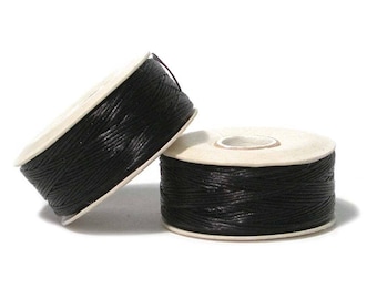 Nymo Beading Thread Size F Black 41984 (2 bobbins) Beadwork Thread, Sewing Thread, Needleweaving Thread, Needlework Thread, Beading Supply
