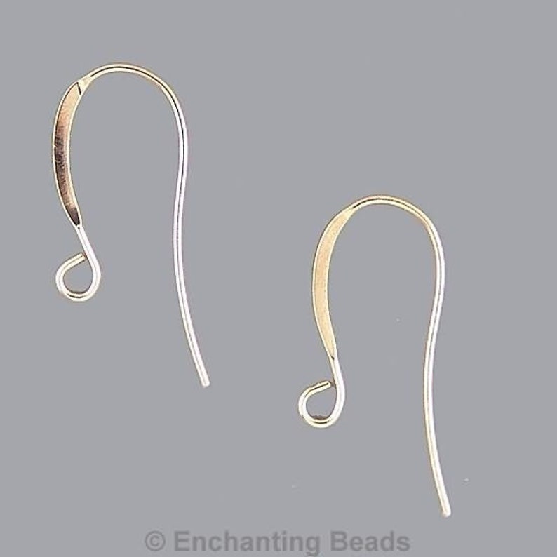 French Hook Earrings Gold Plated 41032 144 Shiny Earrings, Gold Earring Hooks, Long Earrings, Earring Components, Gold Plated Earrings image 1