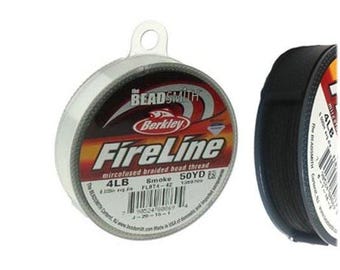 FireLine Braided Beading Thread Size B .005 Smoke Gray 41447  50yd 4lb Test Pre-Waxed Thread, Stretch Resistant Thread Beading Thread