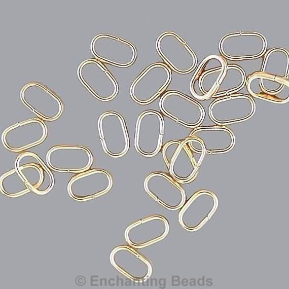 Gold Plated Flat Oval Open Jump Rings 41046 (144), Gold Jumprings, Gold Plated Jumprings, Oval Jump Rings, Gold Connectors, 8mm Jump Rings