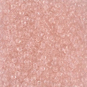 Miyuki Seed Beads 11/0 Transparent Light Tea Rose 11-155 24g Japanese Seed Beads, Size 11 Seed Beads, Pink Seed Beads, Rocaille Beads