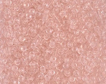 Miyuki Seed Beads 11/0 Transparent Light Tea Rose 11-155 24g Japanese Seed Beads, Size 11 Seed Beads, Pink Seed Beads, Rocaille Beads