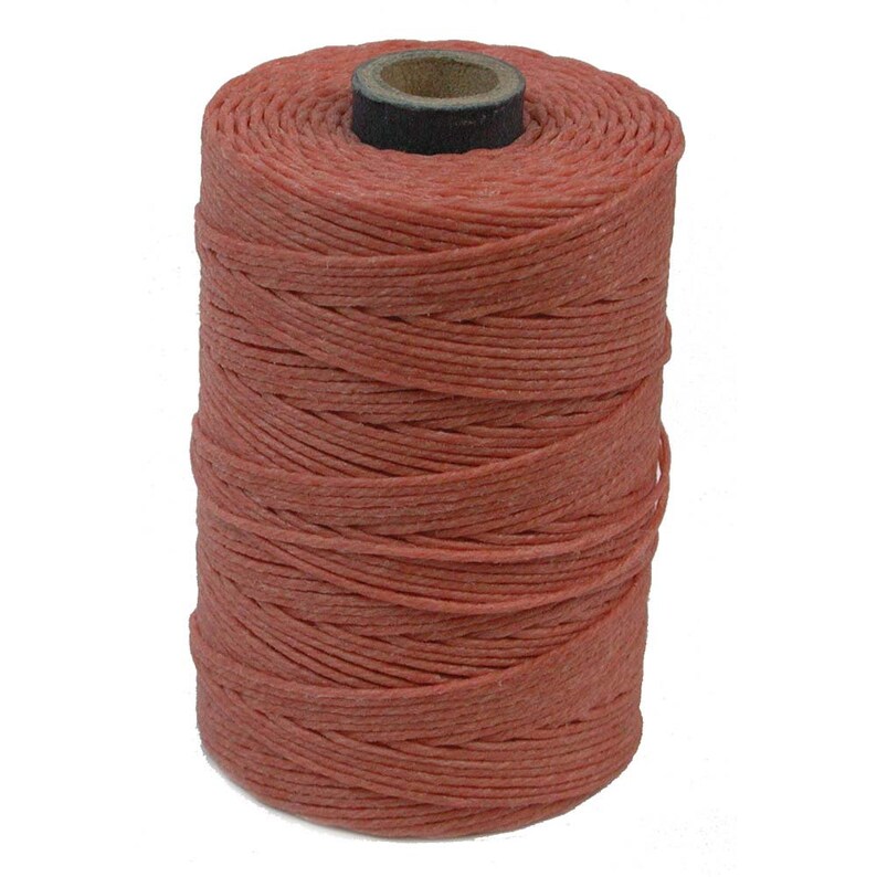 Linen Jewelry Cord Irish Waxed Linen Thread Salmon 43688 4-Ply Waxed Linen 50gr, 100yds Crawford Irish Waxed Linen Cording