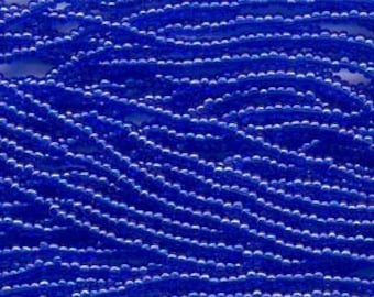 Czech Seed Beads 8/0 Transparent Sapphire Blue AB 31399 (6 strand hank) 3mm Glass Seed Beads, Precoisa Beads, Round Seed Beads, Glass Beads