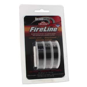 FireLine Beading Thread Assortment Smoke Gray 43748 4lb, 6lb, & 8lb 15yd Spools Pre-Waxed Thread, Stretch Resistant Thread, Beading Thread