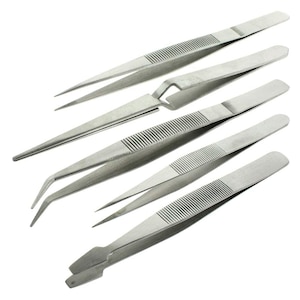 Multi Purpose Tweezers Set of 5 Tweezers 55253 , Jewelry Tools, Jewelers Tools, Pick Up Tool, Hobby Tweezers, Craft Tweezers Beading Tweezer