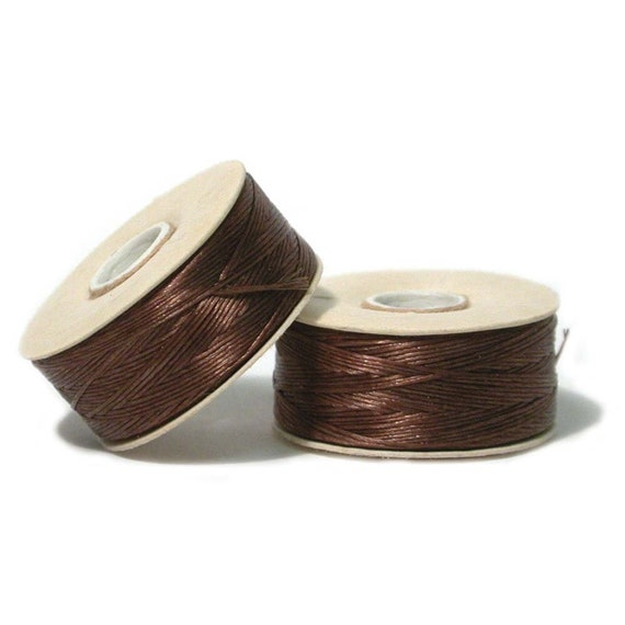 Nymo Beading Thread Size B Brown 41856 2 Bobbins for Seed Beads or