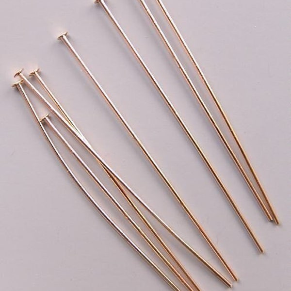 2 inch 24ga Gold-Plated Headpins 42942 (144) 24 gauge Gold Head Pins, Jewelry Findings, Head Pin Wire, Thin Head Pins, Long Head Pins