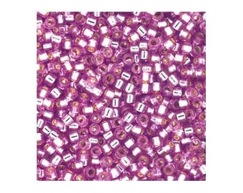 11/0 Miyuki Delica Beads Japanese Seed Beads DB2156 (7.2g), Duracoat Silver Lined Orchid Purple Delica Seed Beads, Glass Bead, Cylinder Bead