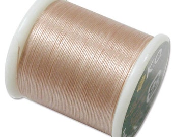 K.O. Beading Thread, Natural Japanese Beading Thread 43322 55 yds, KO Beading Thread, Size B Beading Thread, Pre-Waxed Nylon Beading Thread,