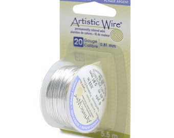 Artistic Wire 20 Gauge Tarnish Resistant Silver Dispenser 43110 6 Yards Round Wire, Soft Temper Silver Wire, Jewelry Wire, Craft Wire