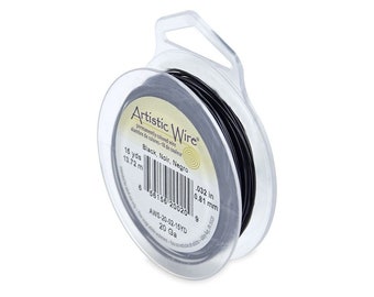 Artistic Wire 20 Gauge Black 41094 Black Round Wire, Black Artistic Wire, Dead Soft Temper Wire, Black Wire, 20ga Black Wire