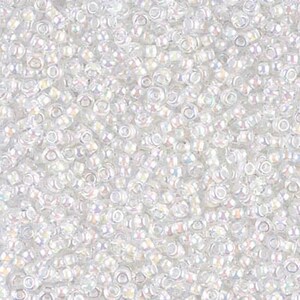 11-284, Miyuki 22g White Lined Crystal AB 11-284, Miyuki 22g White Lined Crystal AB