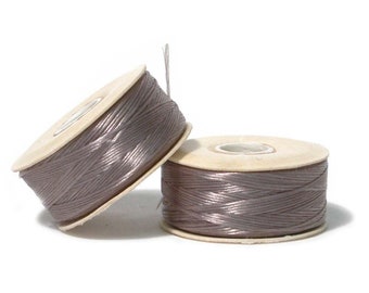 Nymo Beading Thread Size D Gray 41861 (2 bobbins),  Beadwork Thread, Sewing Thread, Needleweaving Thread, Needlework Thread, Beading Supply