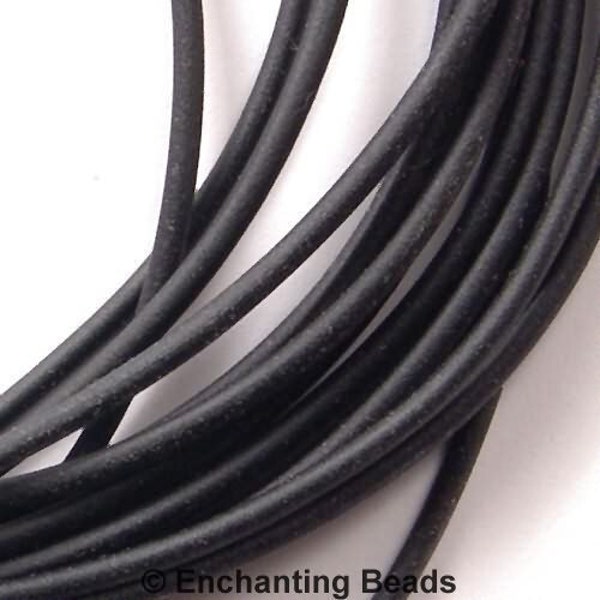 2mm Hollow Black Rubber Tubing 41113 (5 packs x 5yds, Total 25yds), Hollow Rubber Cording, Rubber Stringing Material, Rubber for Memory Wire