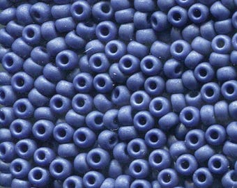 Miyuki Seed Beads 6/0 6-2075 20grams Matte Opaque Cobalt Blue Glass Seed Beads, Size 6 Seed Bead, Japanese Seed Bead, Round Seed Bead