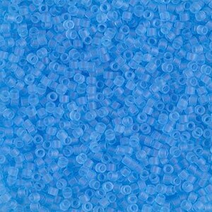 11/0 Miyuki Delica Beads 11/0 Japanese Seed Beads DB747 (7.2g), Matte Transparent Lt Blue Delica Seed Beads, Glass Seed Bead, Cylinder Bead