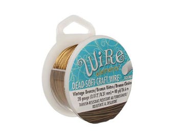 Vintage Bronze Color Wire Beadsmith 28 gauge 40yd Spool 41658 , Beadsmith Wire, Round Jewelry Wire, Vintage Bronze Craft Wire, 28 Gauge Wire