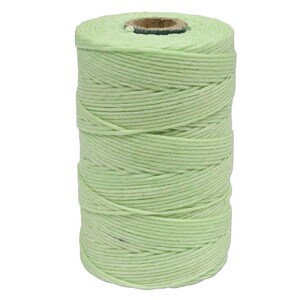 Irish Waxed Linen Thread Mint Green 43682 (50gr, 100yds), Crawford Irish Waxed Linen Cording, 4-Ply Waxed Linen,  Green Linen Jewelry Cord