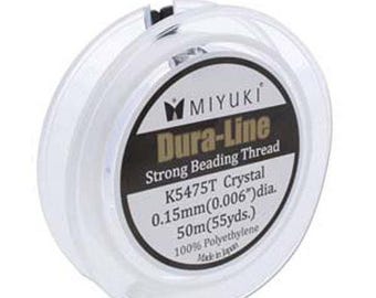 Miyuki Dura-Line Beading Thread Crystal 43744 (50meters) .15mm Size D Beading Thread, Polyethylene Thread, Miyuki Thread, Japanese Thread