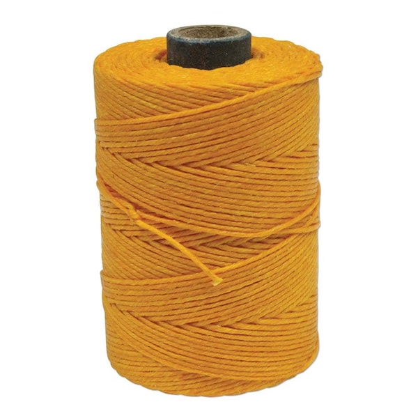Irish Waxed Linen Thread Bright Yellow  43679 (50gr, 100yds), Crawford Irish Waxed Linen Cord, 4-Ply Waxed Linen, Yellow Linen Jewelry Cord