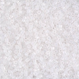 11/0 Miyuki Delica Beads 11/0 Japanese Seed Beads DB220 (7.2g), White Opal Delica Seed Bead, Glass Seed Bead, Cylinder Glass Bead