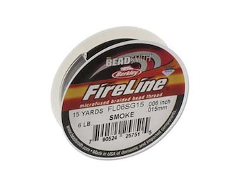 FireLine Braided Beading Thread Smoke Gray 43712 15yd 6lb Size D Mini Spool .006in Pre-Waxed Thread, Beading Thread, Beadwork Thread
