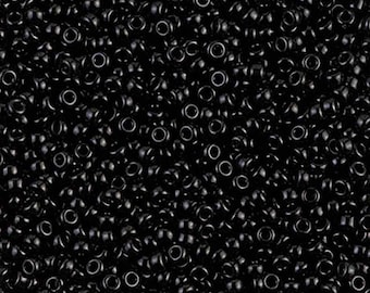 Miyuki Seed Beads 11/0 Opaque Black 11-401 24g Japanese Seed Beads, Size 11 Seed Beads, Glass Seed Beads, Rocaille Seed Beads, Black Seeds