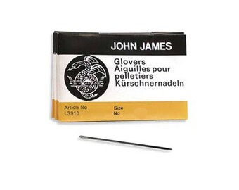 John James Glovers Needles Size 9 43610 Size 9 Leather Needles, Glovers Bulk Pack Needle, Craft Needles, John James Needle L3910