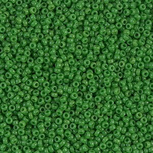 Miyuki Seed Beads 15/0 Opaque Pea Green 15-411 8.2g, Round Seed Beads, Glass Seed Beads, Size 15 Seed Beads, Japanese Seed Beads, Tiny Beads