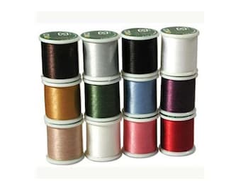 K.O. Beading Thread, Japanese Beading Thread  43338 12 Spool Thread Assortment, KO Beading Thread, Size B Beading Thread, Pre-Waxed 330dtex