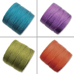 S-Lon Bead Cord Brights Mixture .5mm Diameter 28576 (4 spools) PurpleS-lon, Braiding Cord Green Crochet Thread, Macrame Cord, Superlon