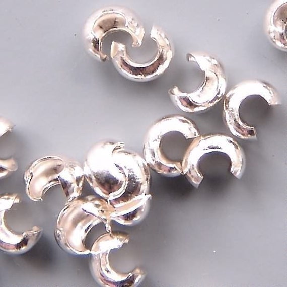 Sterling Silver Crimp Covers 3mm (100)