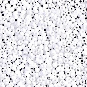 Miyuki Seed Beads 11/0 Opaque White 11-402 24g Tube Glass Size 11 Rocaille Beads, Round Beads, White Seed Beads, White 11/0 Seed Beads