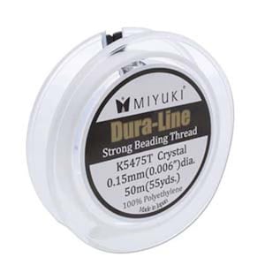 Miyuki Dura-Line Beading Thread Crystal 43744 (50meters) .15mm Size D Beading Thread, Polyethylene Thread, Miyuki Thread, Japanese Thread