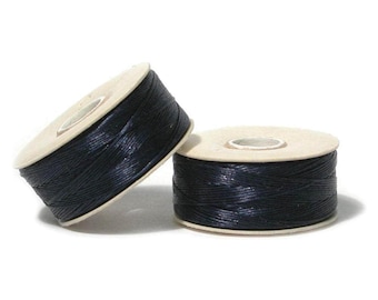 Nymo Beading Thread Size D Dark Blue 43917 (2 bobbins)  Navy Blue Nymo Thread, Size D Nymo Thread, Nylon Beading Thread, Waxed Thread