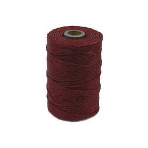 Irish Waxed Linen Thread Country Red 43664 (50gr, 100yds), Crawford Irish Waxed Linen Cording, 4-Ply Waxed Linen, Linen Jewelry Cord