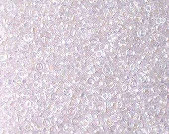 Miyuki Seed Beads 11/0 Transparent Pale Pink AB 11-265 24g Tube Glass Size 11 Pink Seed Beads