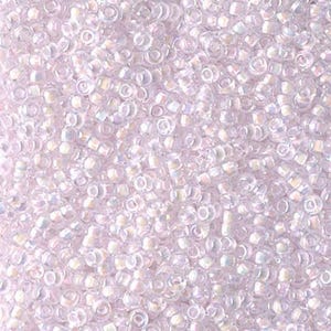 Miyuki Seed Beads 11/0 Pink Lined Crystal AB 11-272 24g Japanese Seed Bead, Size 11 Seed Bead, Glass Seed Bead, Rocaille Seed Bead