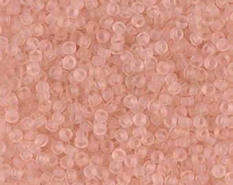 Miyuki Seed Beads 11/0 Matte Transparent Pale Pink 11-155F 24g, Round Seed Beads, Glass Seed Beads, Size 11 Seed Beads, Japanese Seed Beads